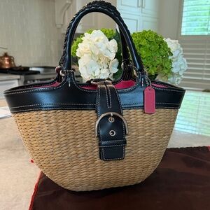Vintage Coach basket tote.